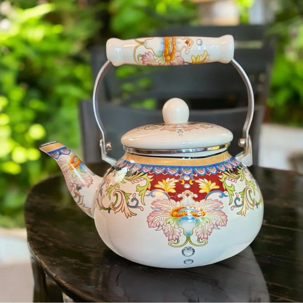Floral Ceramic Enamel Teapot